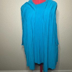 AnyWear by Catherines One Piece Turquoise Shirt with faux jacket Size 2X